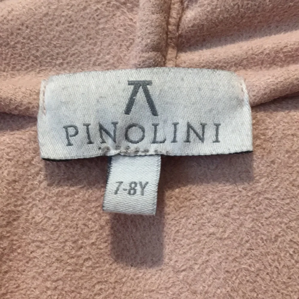 Pinolini girls button down hooded popcorn coat/super soft lined kids size 7 pink